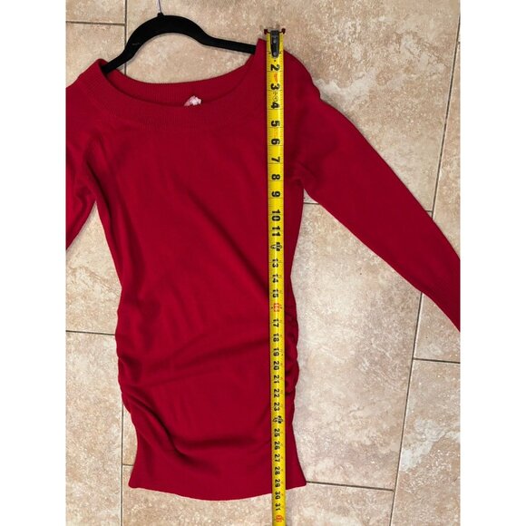 DEREK HEART Red Long Tunic Sweater /Dress- SIZE XS/SMALL - Picture 2 of 4